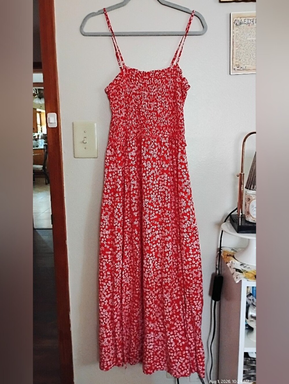 Red Floral Maxi Dress (L)